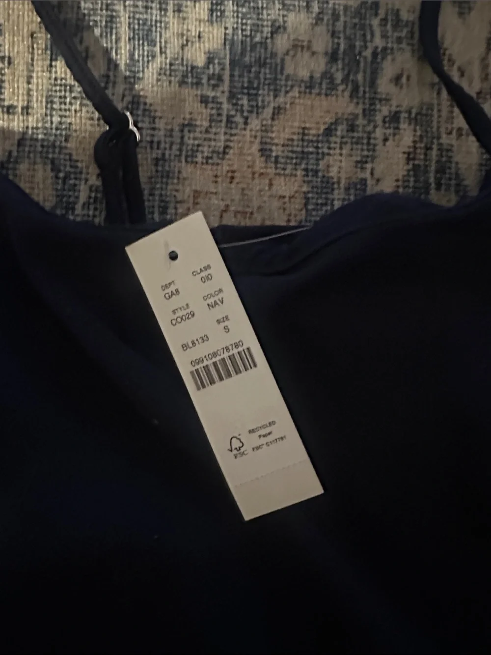 J. Crew Navy stretch cotton shelf bra tank top NWTs
